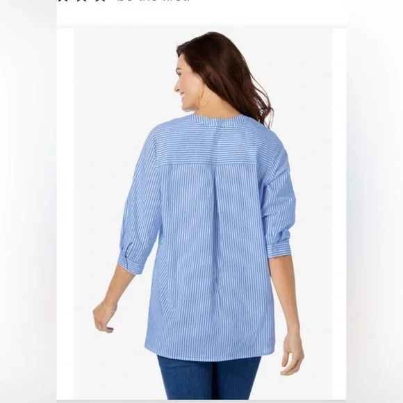 Women Within Blue Embroidered Pintuck Tunic
Size 1X 22/24 - Picture 5 of 8